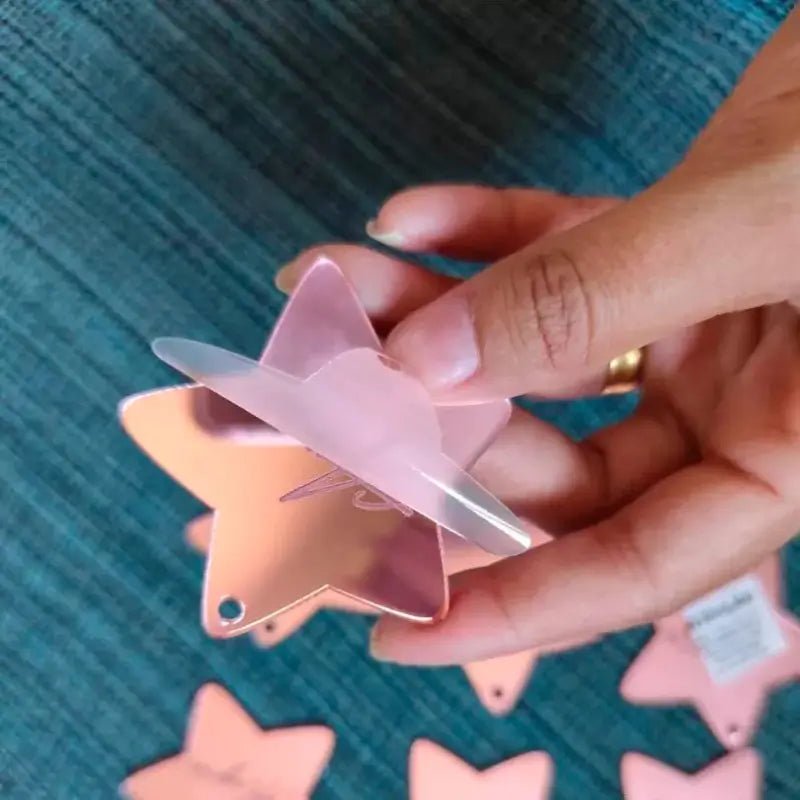 Decoração de Natal 8 peças Estrelas Espelhadas com Palavras