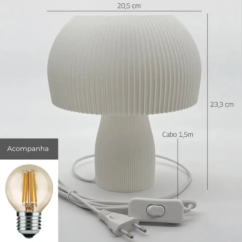 Abajur de Mesa Cogumelo Minimalista - Casas Gael