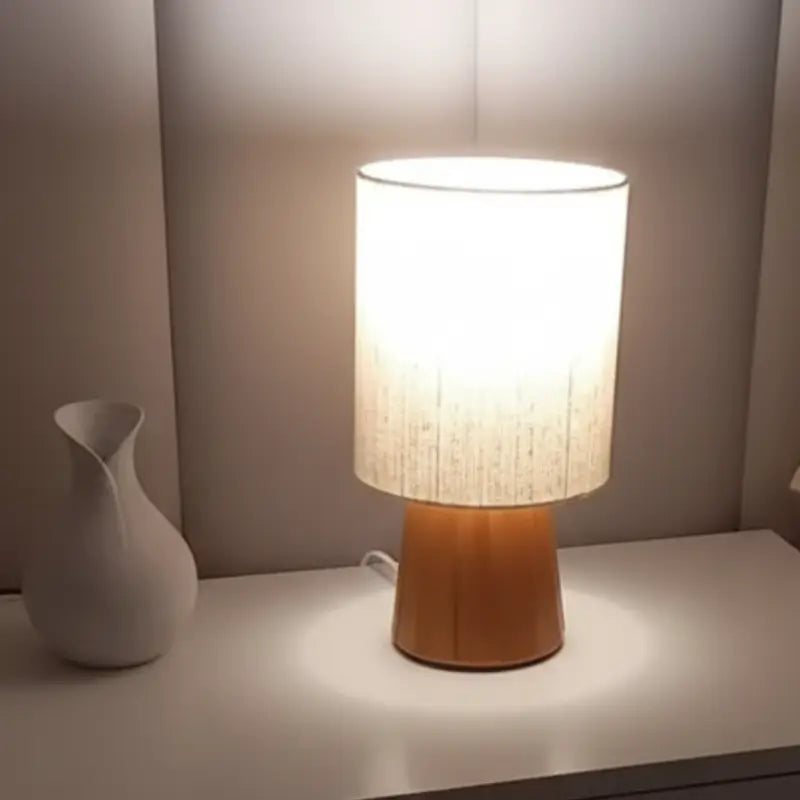 Abajur de Mesa Minimalista Cúpula de Linho - Casas Gael