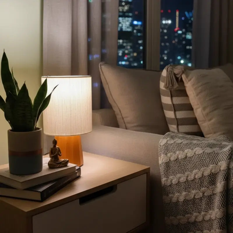 Abajur de Mesa Minimalista Cúpula de Linho - Casas Gael