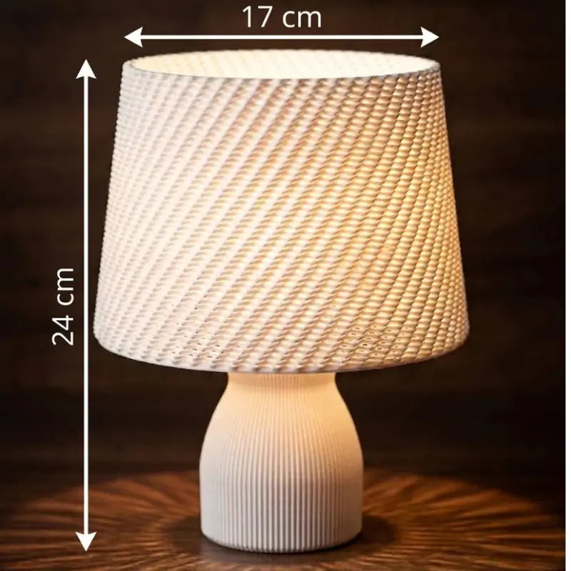 Abajur de Mesa Texturizado com Cúpula Estilo Crochê para Quarto - Casas Gael