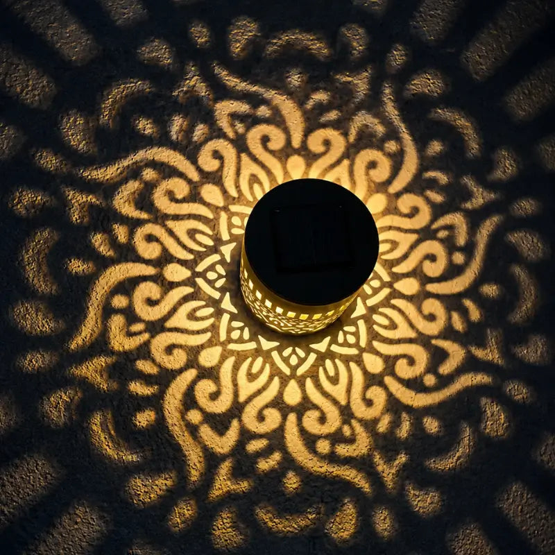 Arandela Solar LED Mandala Luz Quente IP65 para Jardim - Casas Gael