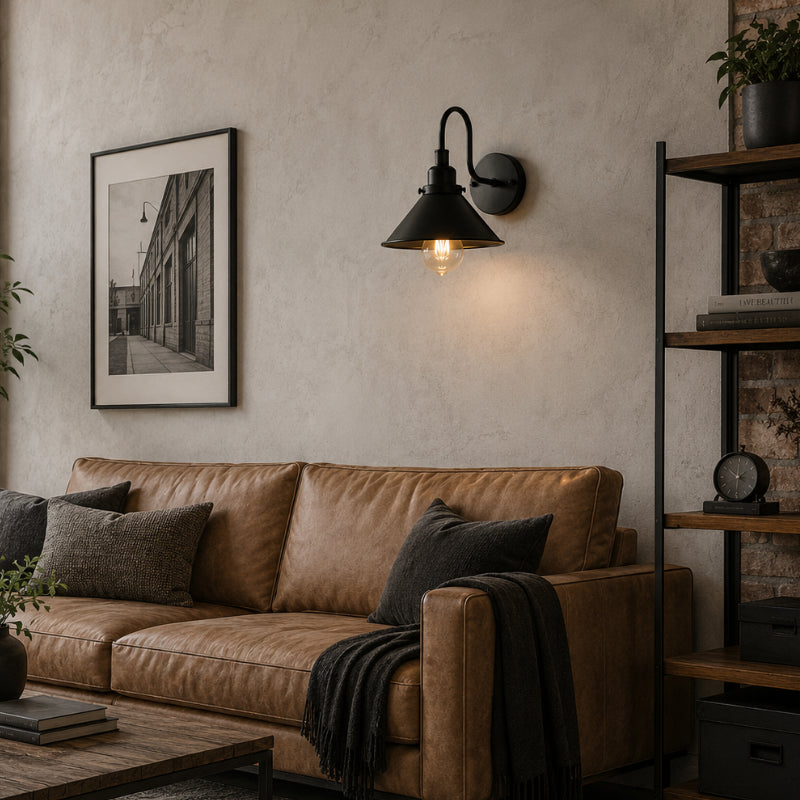 Arandela de Parede Industrial em Metal - Casas Gael