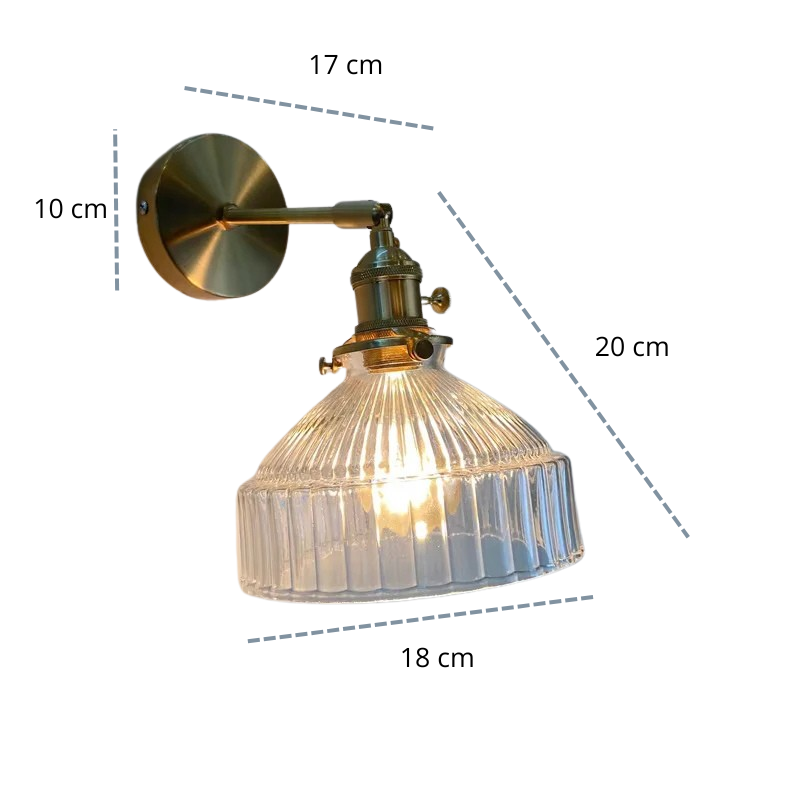 Arandela de Parede Sofisticada Dourada em Vidro - Casas Gael