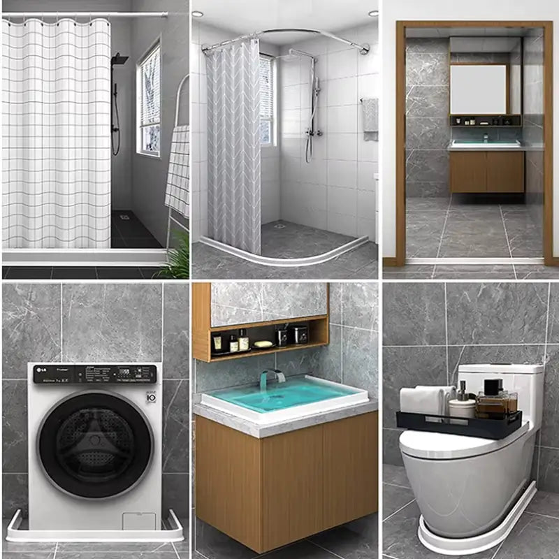 Barreira Vedação para Banheiro Adesiva para Bloqueio de Água 2 Metros -Casas Gael