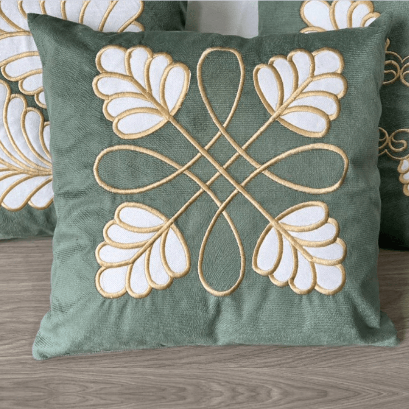 Conjunto 5 Capas de Almofada Bordada 45x45cm