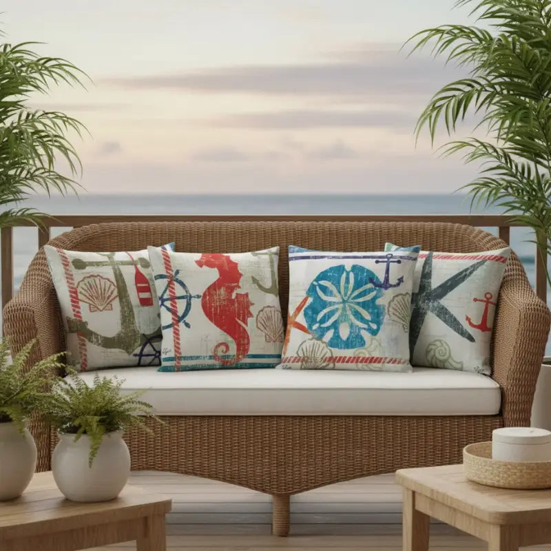 Conjunto 4 Capas de Almofadas Decorativas Mar Casas gael