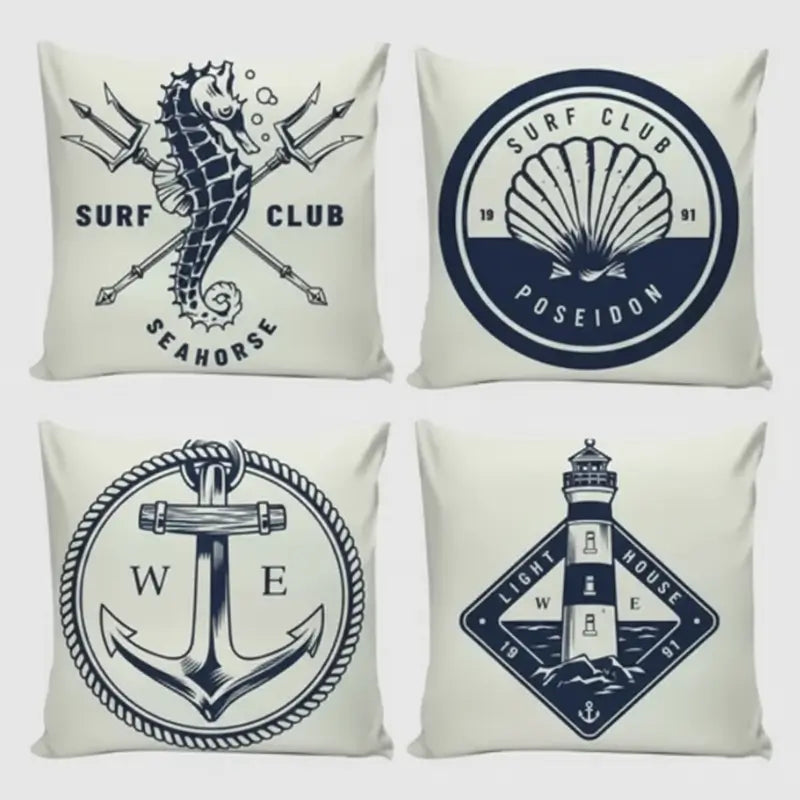 Conjunto 4 Capas de Almofadas Decorativas Mar Casas gael