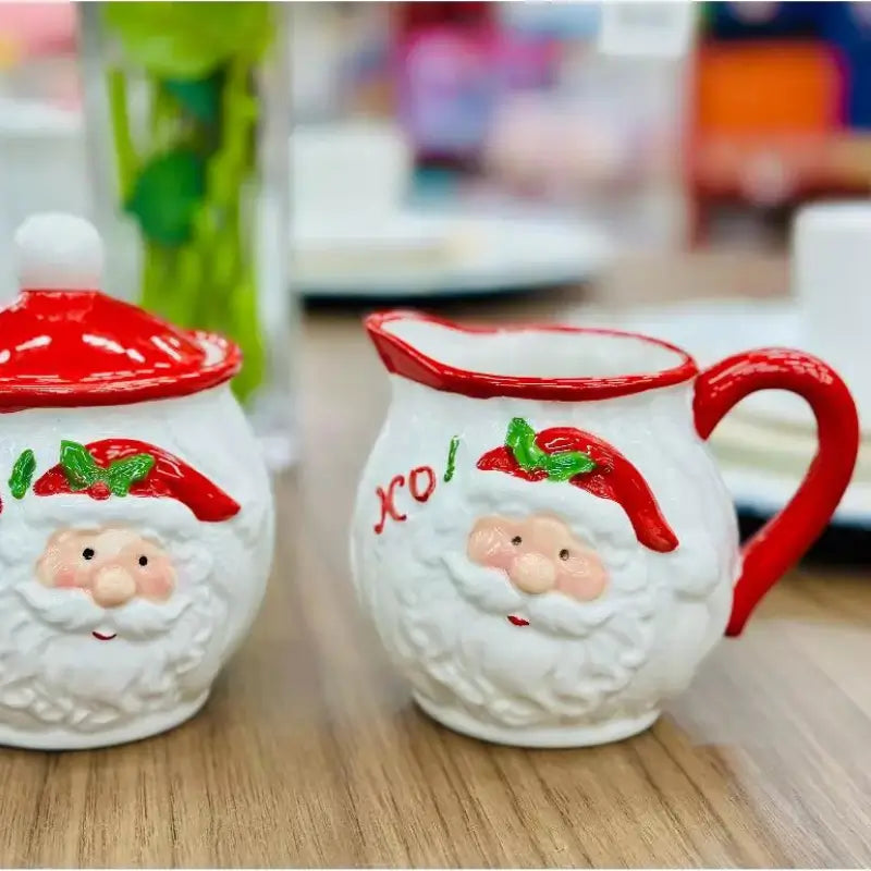 Conjunto de Porcelana de Natal 2 Peças Papai Noel Decorativo - Casas Gael