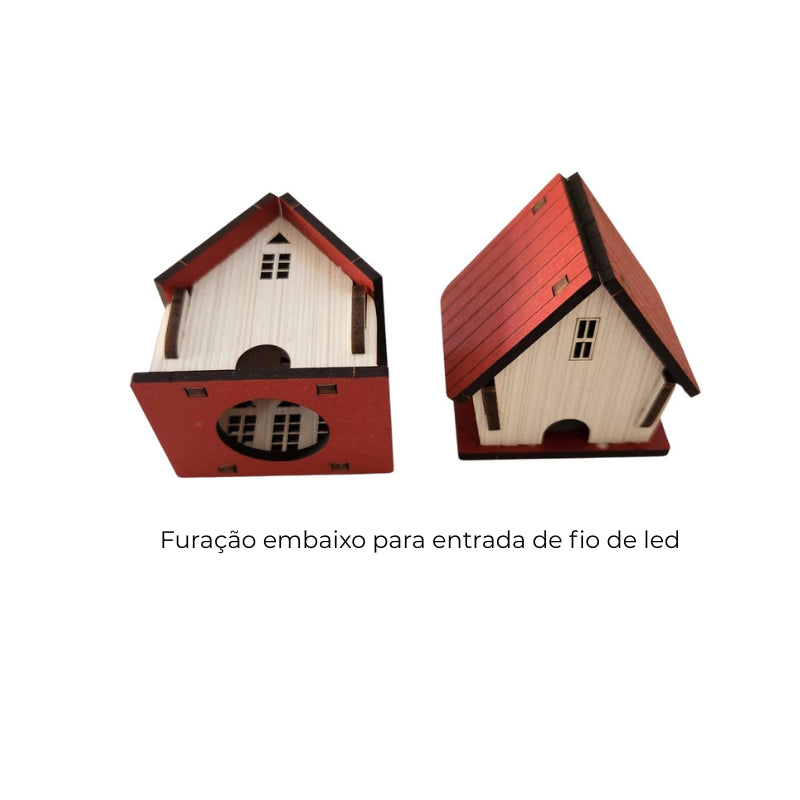 Decoração de Natal Vila de casas 5 peças - Casas Gael