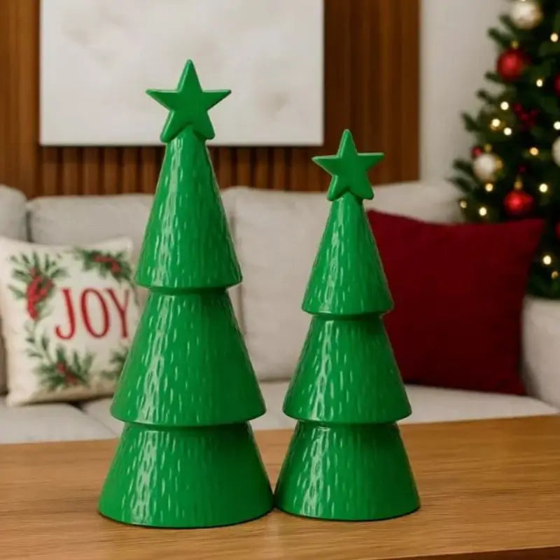 Decoração de Natal Conjunto 2 Árvores de Natal em Cerâmica - Casas Gael