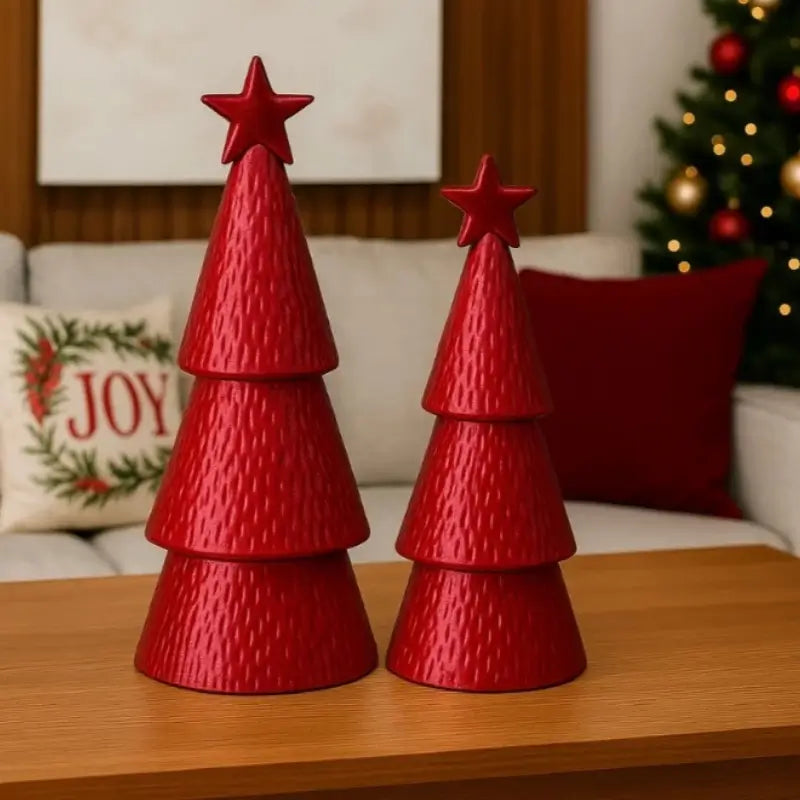 Decoração de Natal Conjunto 2 Árvores de Natal em Cerâmica - Casas Gael