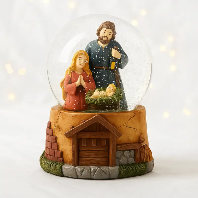 Decoração de Natal Globo de Vidro Sagrada Família - Casas Gael