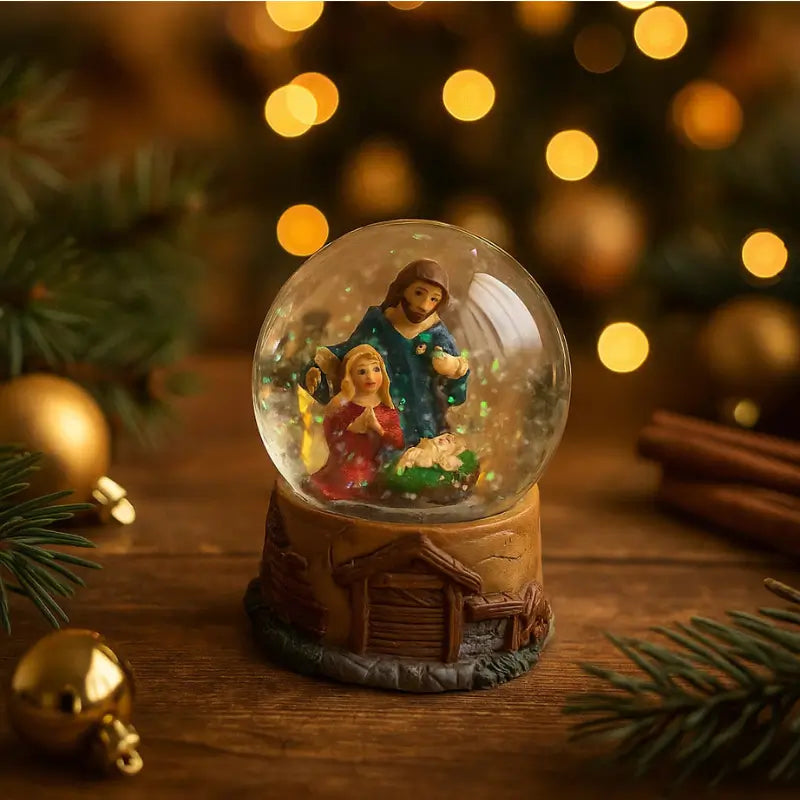 Decoração de Natal Globo de Vidro Sagrada Família - Casas Gael