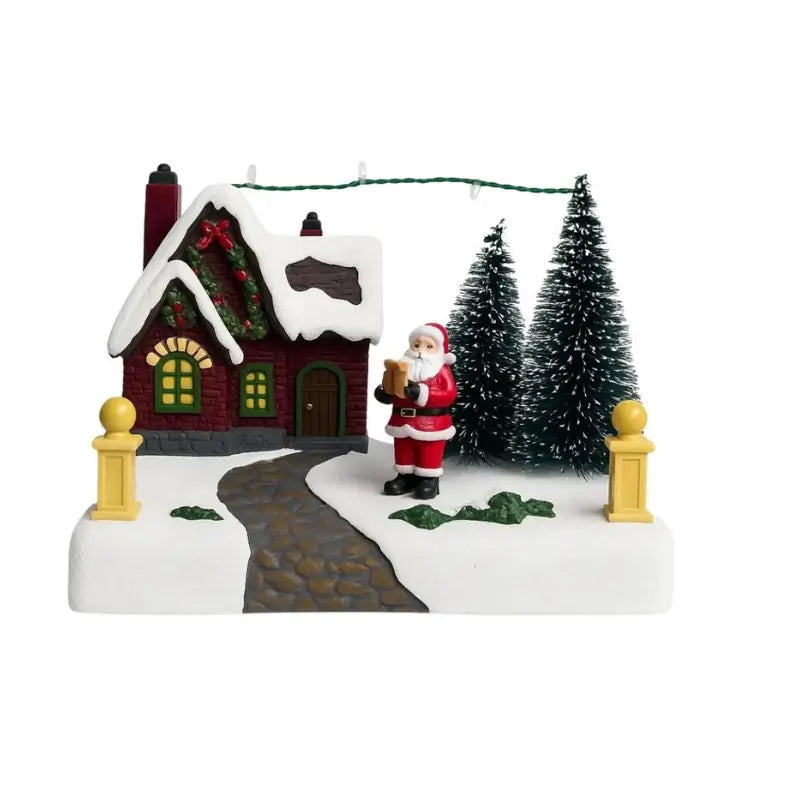 Decoração de Natal Vila do Papai Noel Musical com Luz - Casas Gael