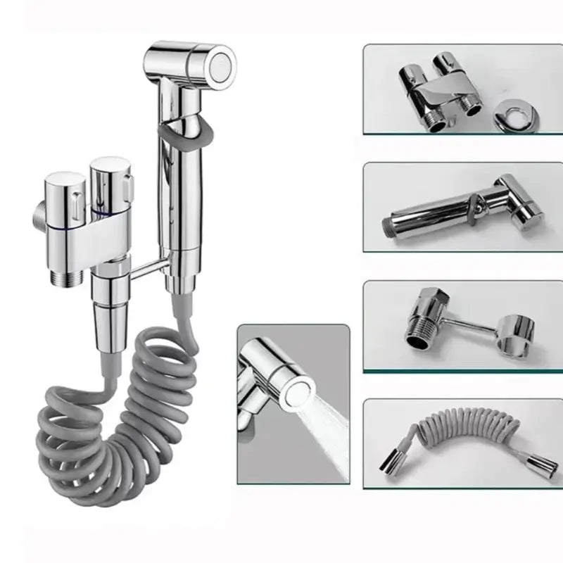 Ducha Higiênica para Banheiro Kit Completo com Registro Duplo - Casas Gael