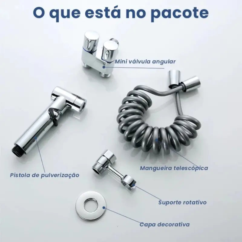 Ducha Higiênica para Banheiro Kit Completo com Registro Duplo - Casas Gael