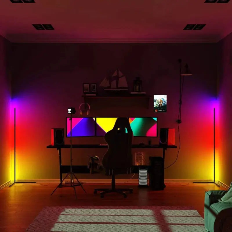 Luminária de Chão Barra Led RGB com Controle Remoto - Casas Gael