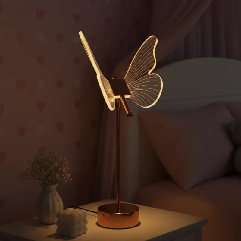 Luminária de Mesa Decorativa Borboleta Nórdica 3 Tons de Luz - Casas Gael