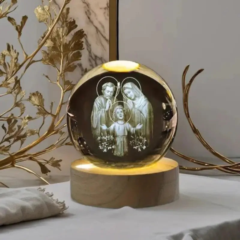 Luminária de Mesa Decorativa LED 3D Sagrada Família USB - Casas Gael