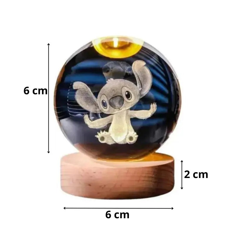 Luminária de Mesa Decorativa LED 3D Stitch USB - Casas Gael