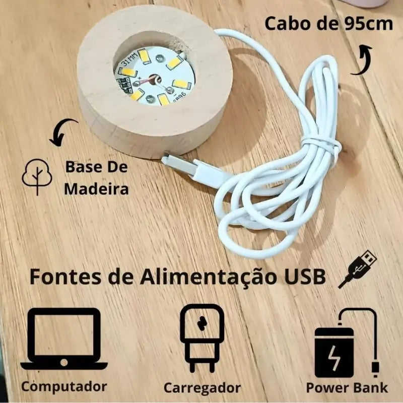 Luminária de Mesa Decorativa LED 3D Stitch USB - Casas Gael