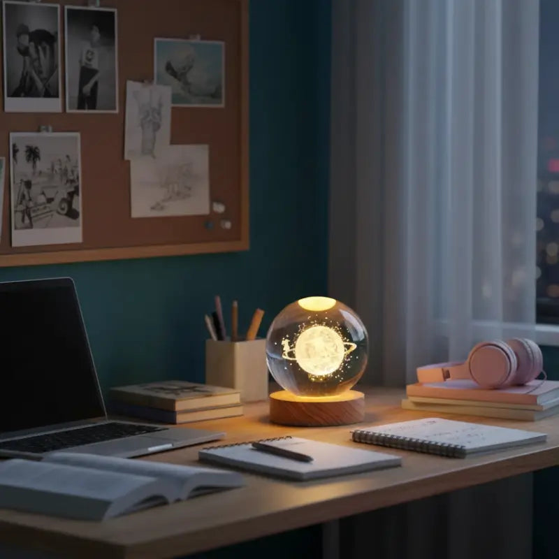 Luminária de Mesa Decorativa LED Globo 3D Universo USB - Casas Gael