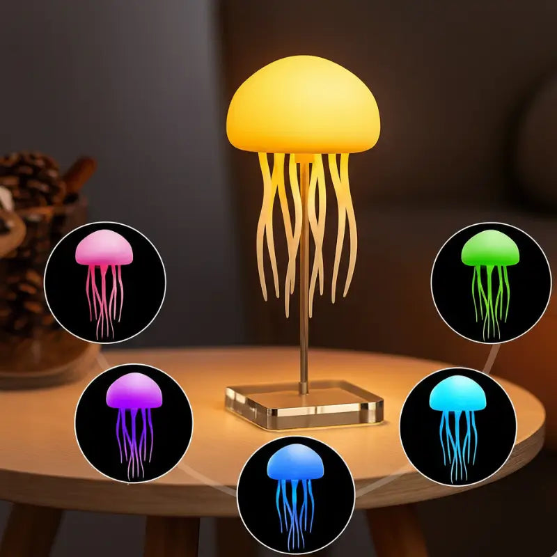 Luminária de Mesa Decorativa LED RGB Água-Viva Recarregável - Casas Gael