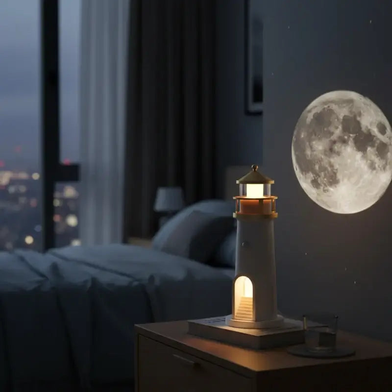 Luminária de Mesa Decorativa Projetor Luar LED com Controle Remoto - Casas Gael