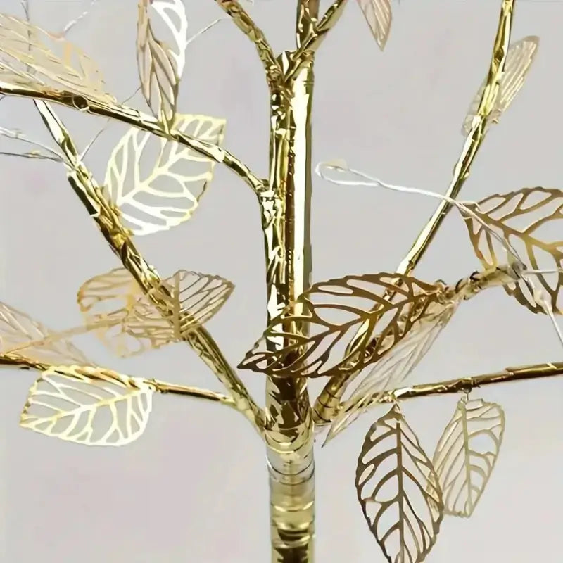 Luminária de Mesa Decorativa Árvore LED Dourada - Casas Gael