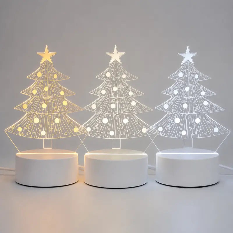 Luminária de Mesa LED 3D Árvore de Natal - Casas Gael