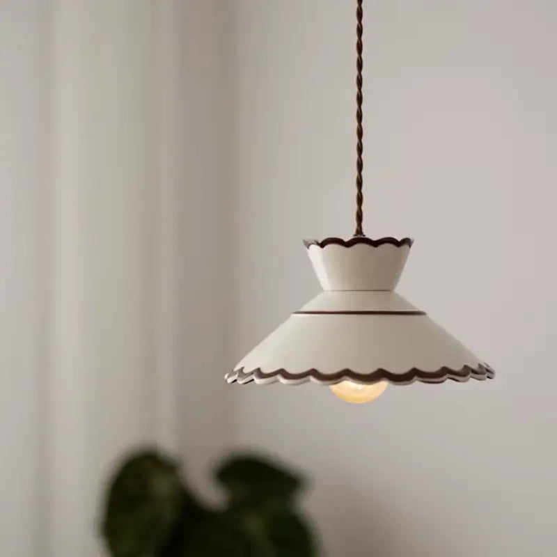 Luminária de Teto Pendente Vintage em Cerâmica e Pintada à Mão - Casas Gael