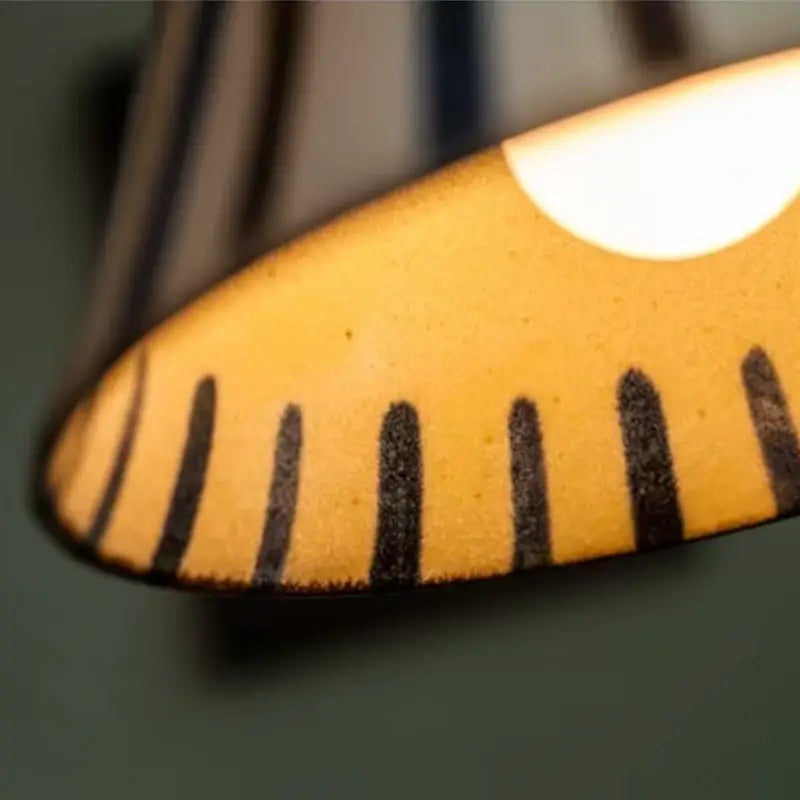 Luminária de Teto Pendente Vintage em Cerâmica e Pintada à Mão - Casas Gael