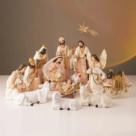 Presépio de Natal Completo 14 Peças Inquebrável - Casas Gael