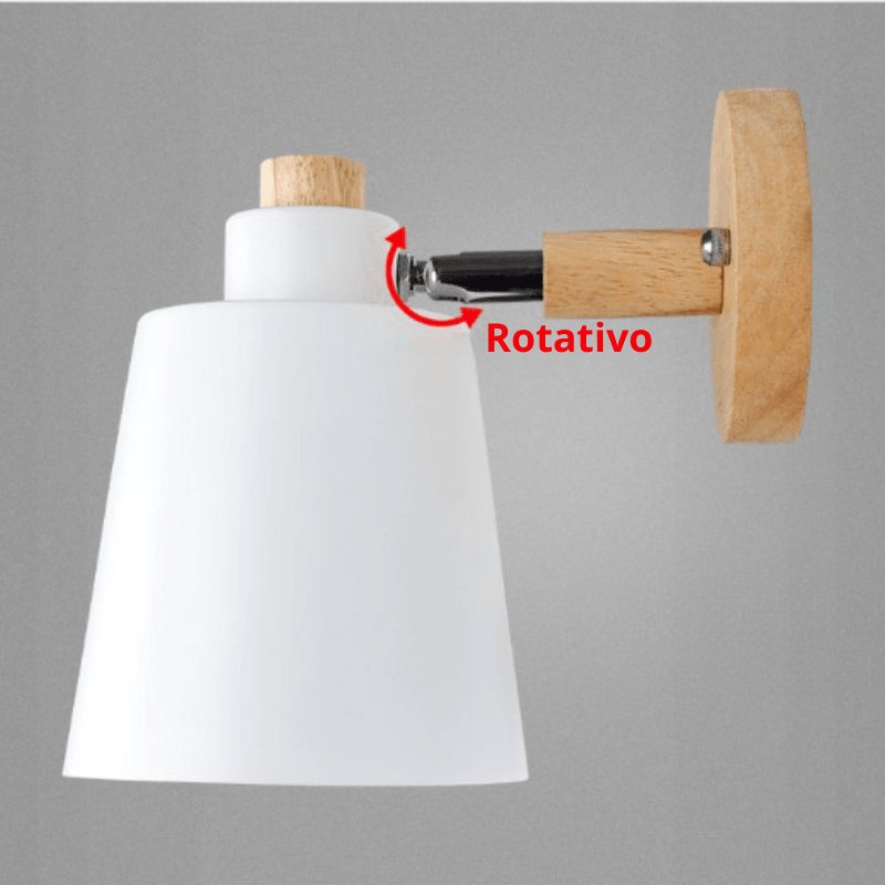 Arandela de Parede Wooden Com Interruptor - Casas Gael