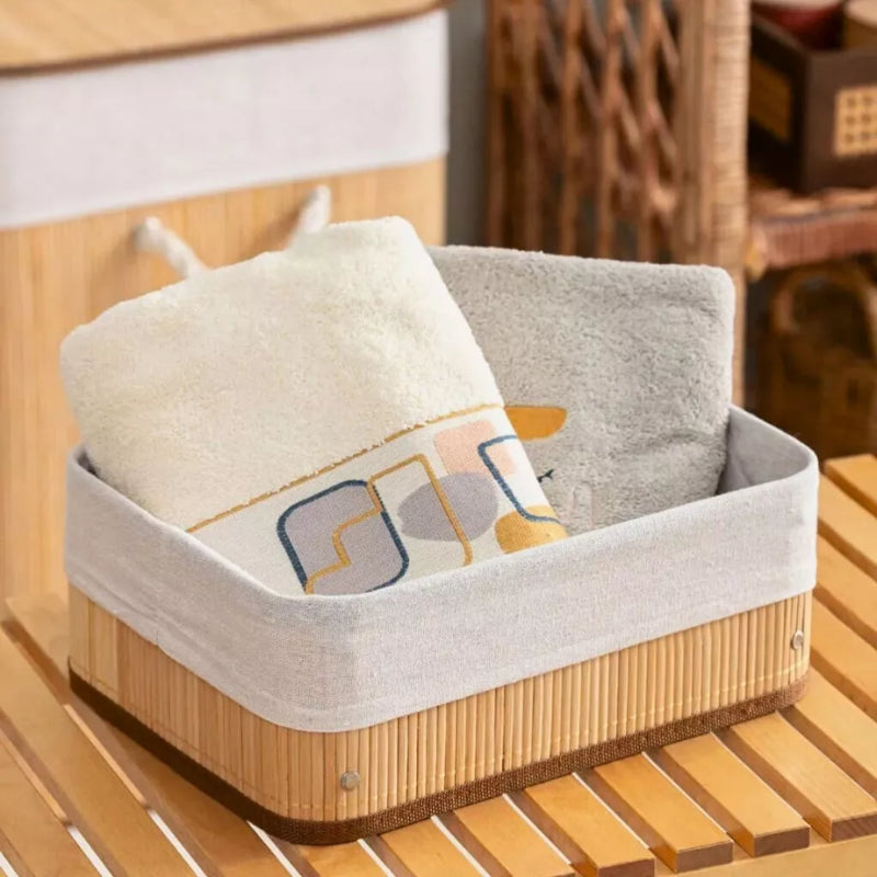 Cesto organizador multiuso e decorativo em Bambu - 3 peças