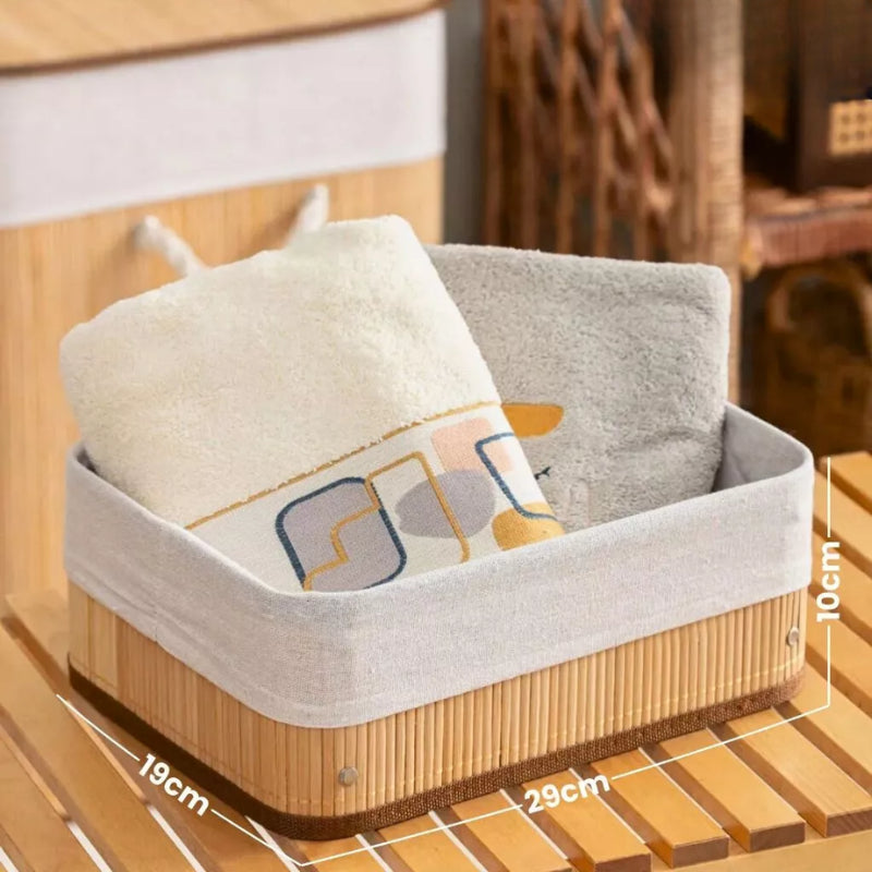 Cesto organizador multiuso e decorativo em Bambu - 3 peças