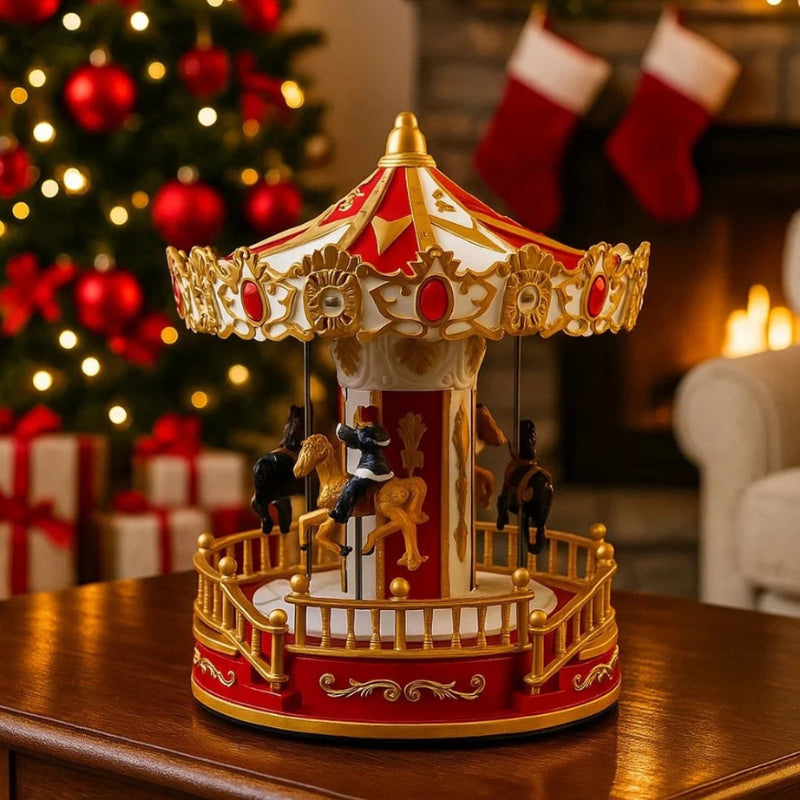 Carrossel de Natal Musical com Luz Decorativa - Casas Gael