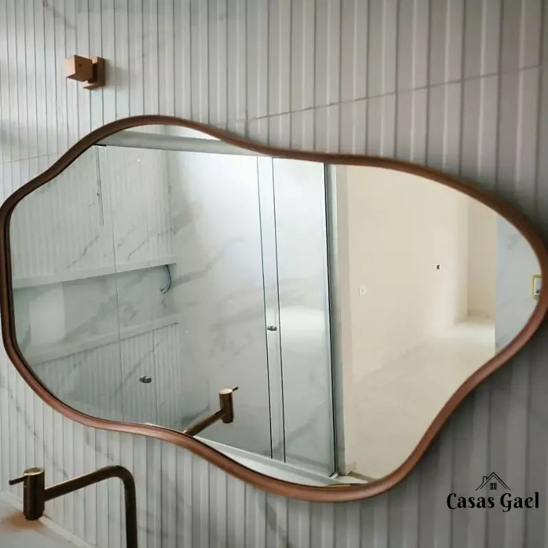 Espelho Grande Orgânico com Moldura