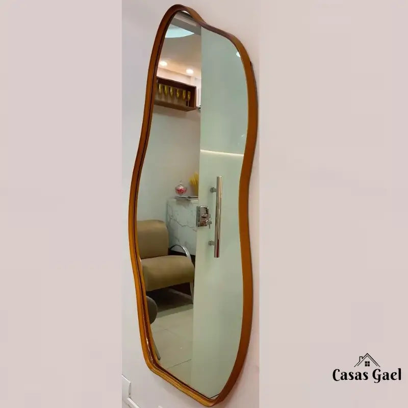 Espelho Grande Orgânico com Moldura