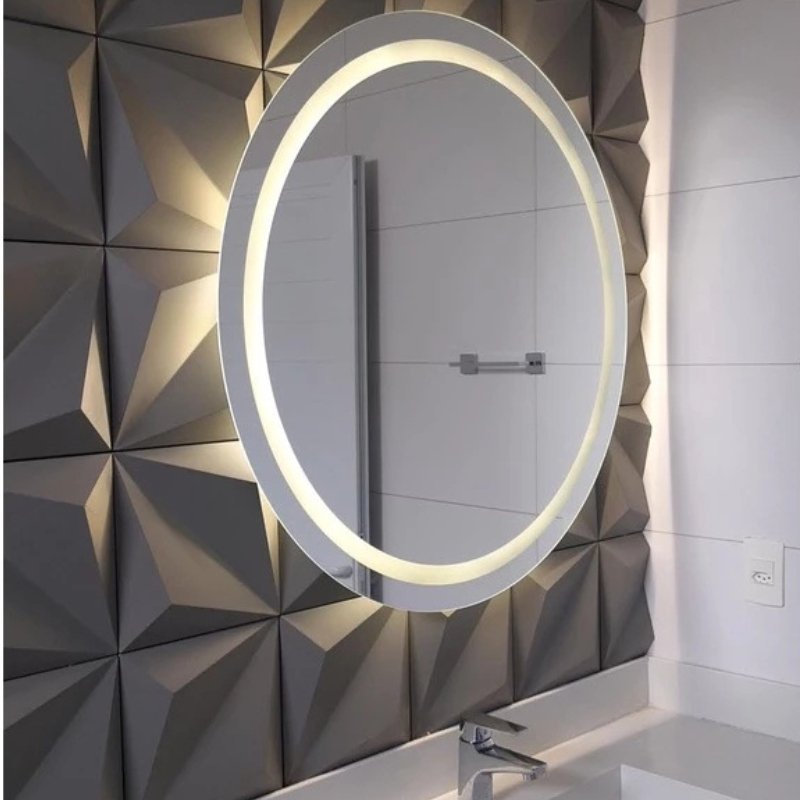 Espelho Redondo Luxuoso com LED Integrada Touch Screen - Casas Gael