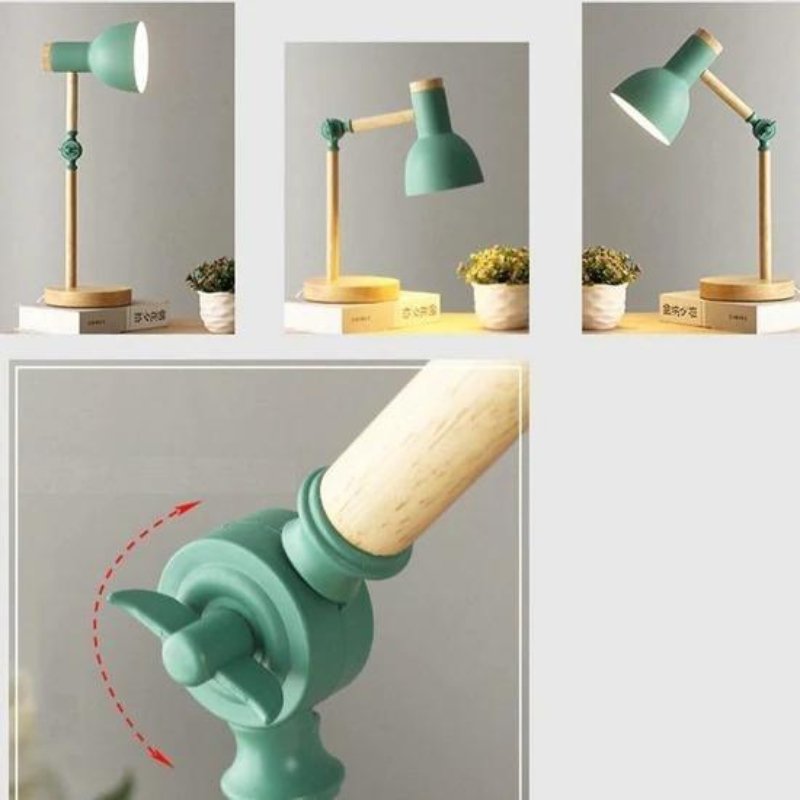 Luminária de Mesa Articulada Acabamento em Madeira - Casas Gael