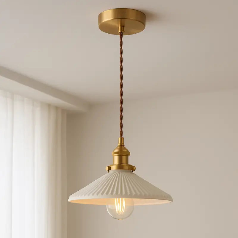 Luminária de Teto Retrô em Cerâmica Premium