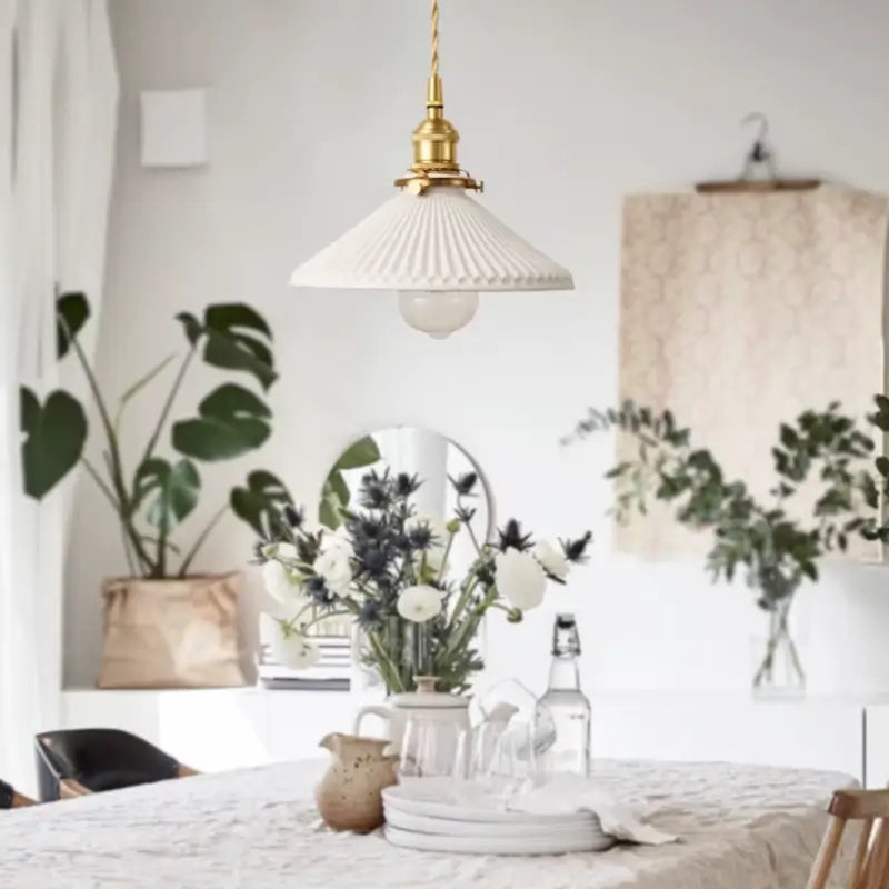 Luminária de Teto Retrô em Cerâmica Premium