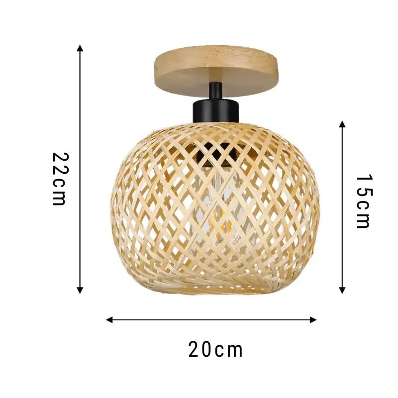Luminária de Teto Rattan Fibras Naturais - Casas Gael