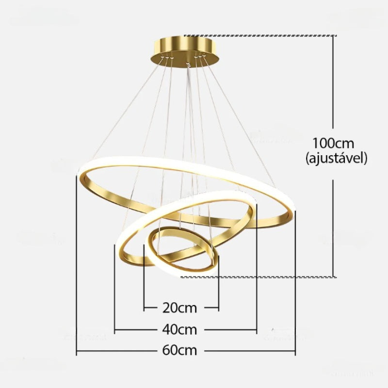 Lustre Para Sala e Quarto Moderno LED Bivolt - Casas Gael