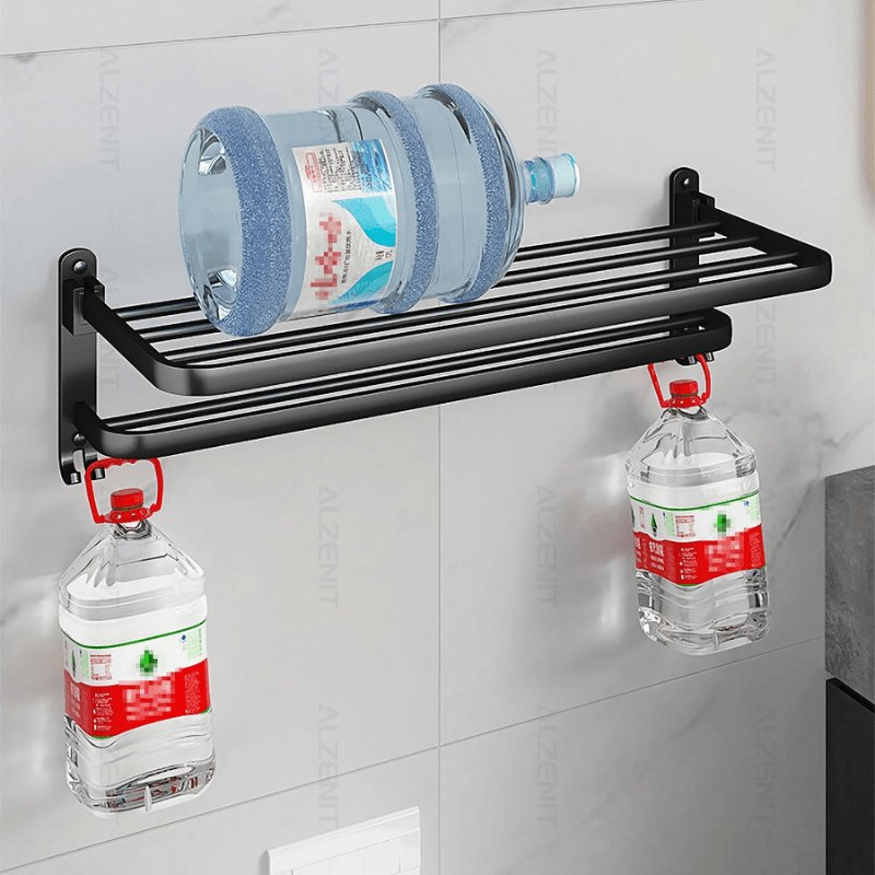 Toalheiro Duplo Preto Matte 58cm - Casas Gael