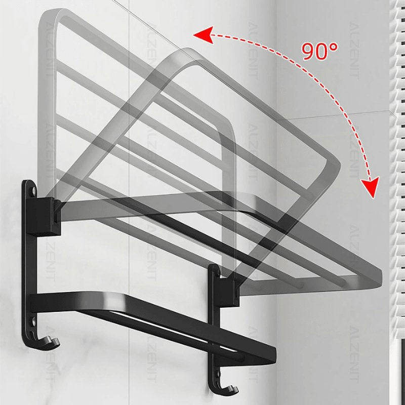 Toalheiro Duplo Preto Matte 58cm - Casas Gael