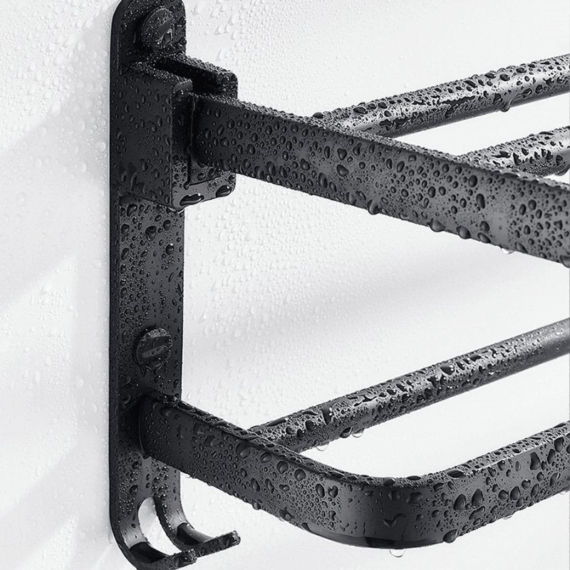 Toalheiro Duplo Preto Matte 58cm - Casas Gael