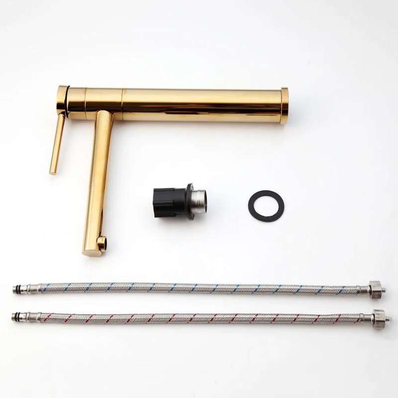 Torneira Para Lavabo e Banheiro Monocomando Dourada - Alina - Casas Gael